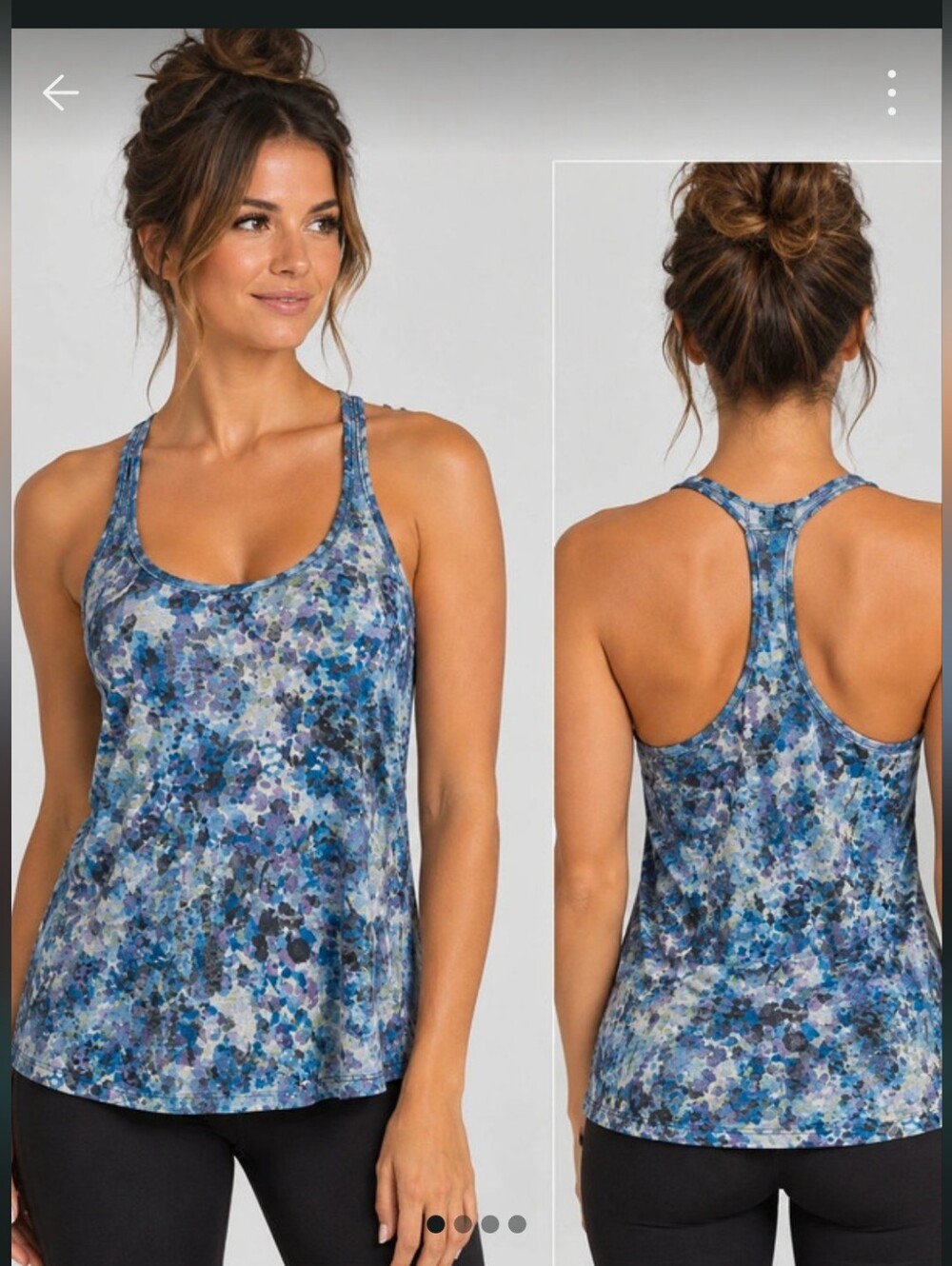 dELiA*s Blue Multi-Color Abstract Racerback Tank